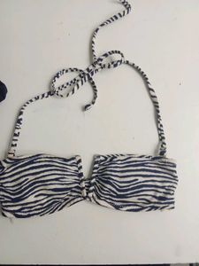 H&amp;M  Zebra Print Bikini Top