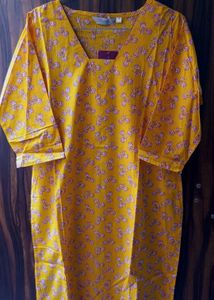 Sunshine Bloom Yellow Floral Kurti
