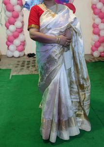 Banarsi Touch Fabric With Red blouse