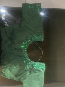 Not used Embroidered Green Blouse
