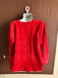 Red V-Neck Sweater