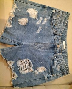 Distressed Denim Shorts