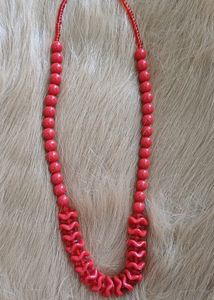 Red Beads/Pearl Necklace