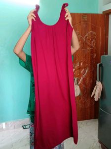 Maroon Sleeveless Nighty