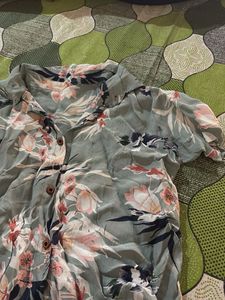 Grey Crop Shirt
