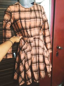 Pink Plaid Mini Dress