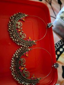 Beautiful 😍 Silver Earring 🦚 Or Pink Design 😍