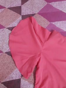 Pink Color Butterfly Sleeve Top