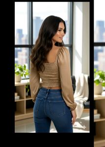 Gold Long Sleeve Crop Top