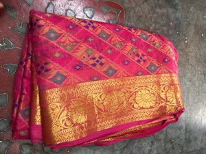Pink &amp; Gold Saree