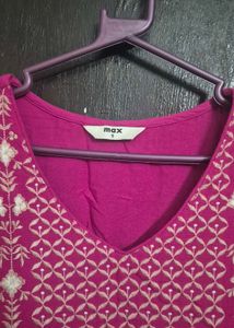 Pink Embroidered Kurta