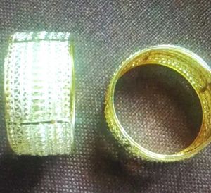 Ornate Gold-Tone Bangle Bracelet