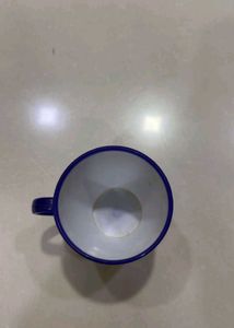 2 Blue Cups with Unique Handles