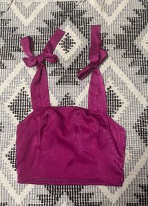 Magenta Tie Strap Top