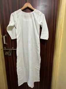 White Clr Crepe Kurti
