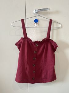 burgandy crop top