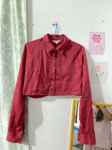 Pink Cropped Shirt