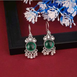 Colorful Stone Silver Earrings (Set of 4 )