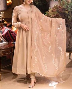 Champagne Gota Mulmul Suit Set