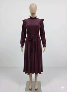 Elegant Pleated Midi Dress🎀🤌