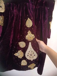A Very Beautiful Wine Valvet Kurta