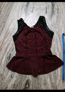Crop Top Velvet Embroidery