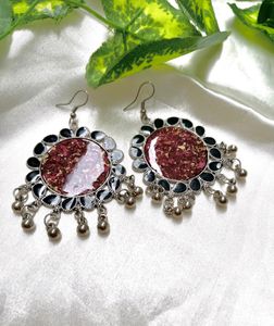 Resin Rose Jhumkas
