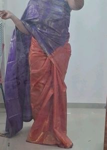 Red SAREE with Blue Pallu
