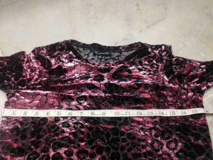 Pink Animal Print Velvet Top