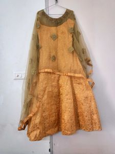 Banarsi Gown With Cape And Cancan