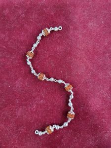 Silver Rudraksh Rakhi Bracelet