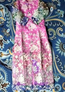 FRONT SLIT CUT KURTA (Floral Pattern)