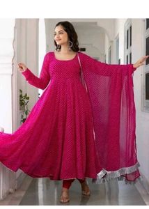 Pink Printed Kurta Set