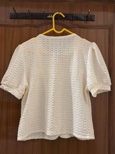 Off White Puff Sleeve Top