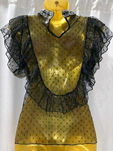 Elegant Black Ruffle Top