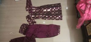 Elegant Maroon Brocade Indian Outfit