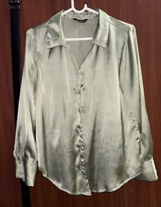 Green Satin Shirt