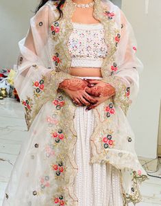 Off White Sequine Lehenga