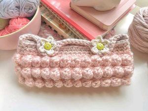 crochet handmade pencil pouch₊˚⊹ ᰔ