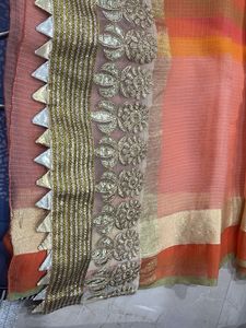 Elegant Striped Saree with Border