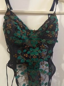 Floral Embroidered Bodysuit