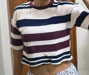 Striped Knit T-Shirt