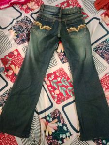 Floral Embroidered Jeans Y2K fashion