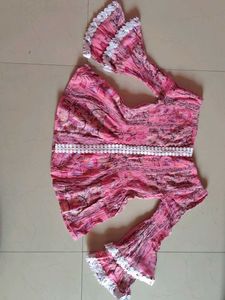 Pink Floral Off-Shoulder Top