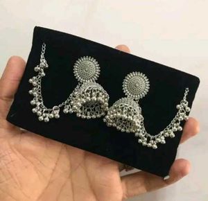Silver Jhumka Earrings