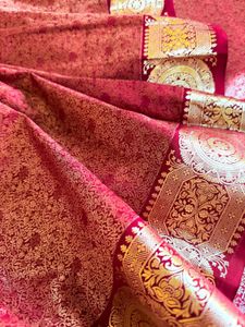 100% Pure Silk Red Kanjivaram Saree
