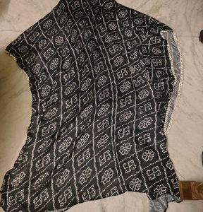 Bandhani Long Kaftan With Lace