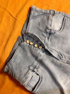 Grey Denim Shorts For Women
