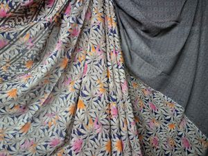 Floral Blue Easy To Wear Saree|New With Blouse