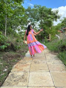 Colorful Striped Maxi Dress